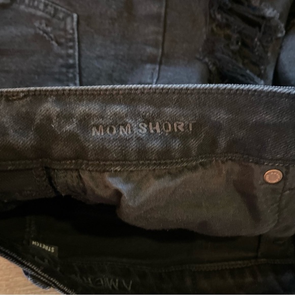 American Eagle shorts High waisted mom shorts stretch Black Distressed Denim - Picture 6 of 6